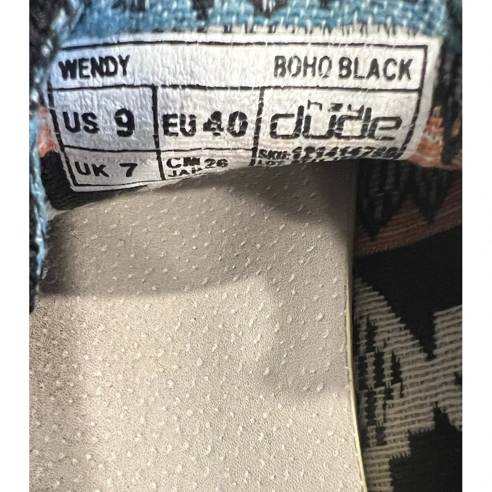 121414790 Hey Dude Wendy Women's Loafers Boho Black Size 9 - Picture 6 of 6